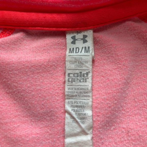 Under Armour ColdGear 1/2 Zip Pink Fitted Jacket, Women’s Medium - Picture 2 of 4